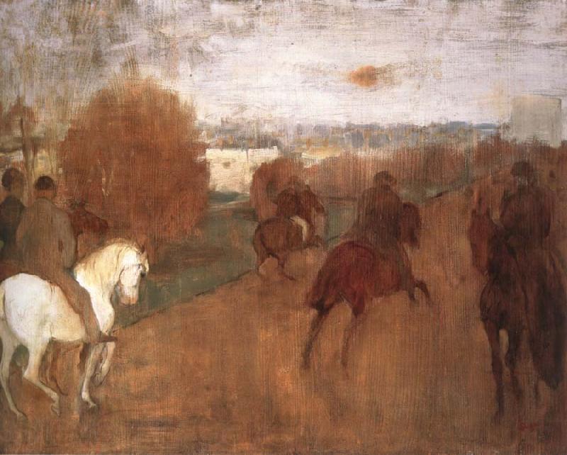 Edgar Degas Horses and Riders on a road Spain oil painting art